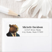 Drôle Capybara Adresse de retour Étiquettes (En situation)