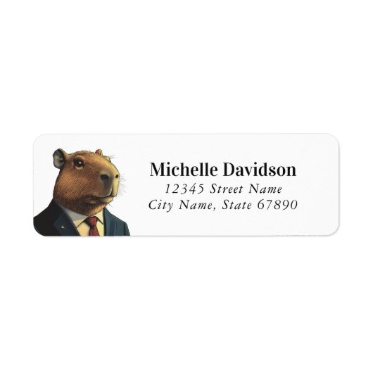 Drôle Capybara Adresse de retour Étiquettes (Devant)