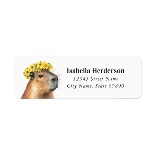Drôle Capybara Adresse de retour Étiquettes (Devant)