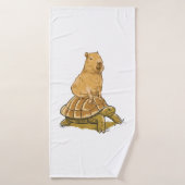 Drôle Capybara Animal Turtle Cute Capybara (Serviette de bain)