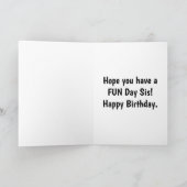 Drôle Carte Anniversaire Pour Soeur (Intérieur)