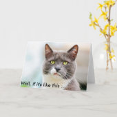 Drôle carte d'anniversaire avec le regard grumeux  (Fleur jaune)