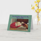 Drôle carte d'anniversaire Big Dog dans Little Dog (Fleur jaune)