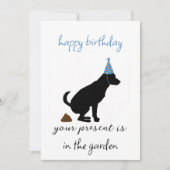 Drôle carte d'anniversaire du chien, chien papa an (Devant)