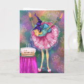 Drôle Carte d'Anniversaire Fille soufflant des bou (Dos)