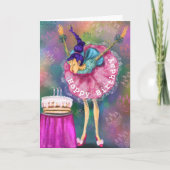 Drôle Carte d'Anniversaire Fille soufflant des bou (Devant)