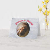 Drôle carte d'anniversaire Glamourant Golden Retri (Fleur jaune)