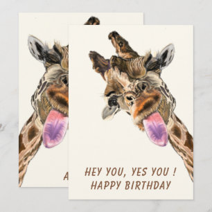 Drôle carte d'anniversaire Jouer Giraffe Tongue So