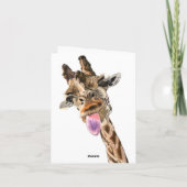 Drôle Carte d'Anniversaire Joueuse Giraffe - Smile (Dos)