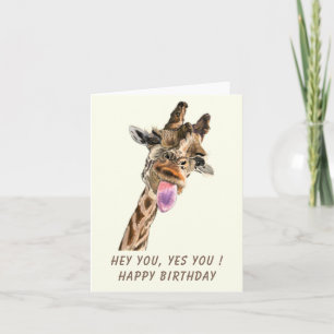 Drôle Carte d'Anniversaire Joueuse Giraffe - Smile