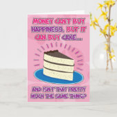 Drôle carte d'anniversaire pour femme - Le bonheur (Fleur jaune)