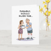 Drôle carte d'anniversaire pour le type moyen âge (Fleur jaune)