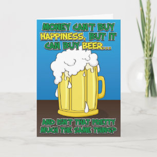Drôle carte d'anniversaire pour l'homme - Bière!