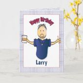 Drôle carte d'anniversaire pour lui avec un verre (Fleur jaune)