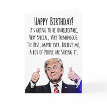 Drôle carte d'anniversaire Trump humour politique