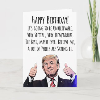 Drôle carte d'anniversaire Trump humour politique