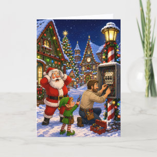 Drôle Carte de Noël d'Appréciation Client Électric