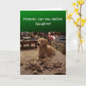 Drôle carte de Noël, Naughty chien broyant du papi (Fleur jaune)