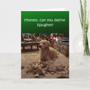 Drôle carte de Noël, Naughty chien broyant du papi