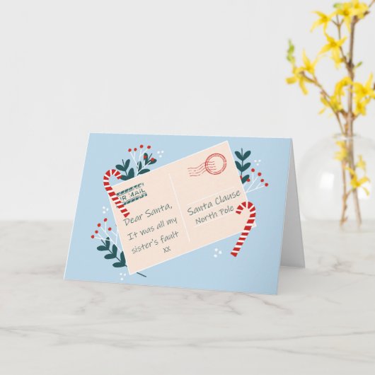 Drôle carte de Noël pour Soeur Witty humour (Fleur jaune)