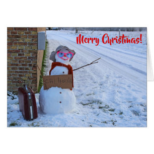 Drôle carte de Noël Snowman !