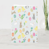 Drôle carte de Pâques avec lapins et oeufs (Dos)