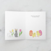 Drôle carte de Pâques avec lapins et oeufs (Intérieur)