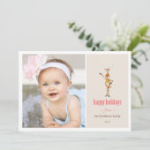 Drôle Carte photo de vacances Reindeer. (Debout devant)