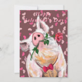 Drôle carte Saint Valentin avec Gentleman Pig (Devant)