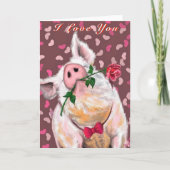 Drôle carte Saint Valentin avec Gentleman Pig (Devant)