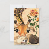 Drôle carte Saint Valentin avec Giraffe Romantique (Dos)