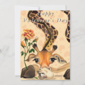 Drôle carte Saint Valentin avec Giraffe Romantique (Devant)