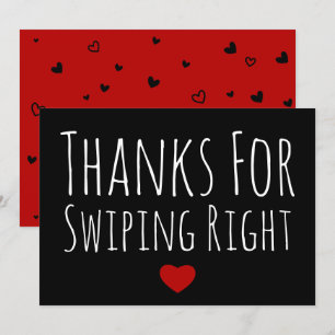 Drôle Carte Saint Valentin Merci Pour Swipe Right