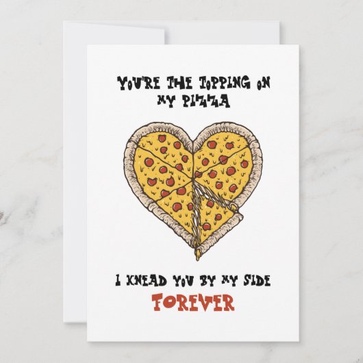 Drôle carte Saint Valentin Parfait pour Pizza Love (Devant)
