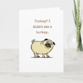 Drôle Carte Thanksgiving Avec Carlin (Devant)