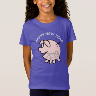 Drôle Cartoon 3 Cochon Année 2019 Girl T-shirt