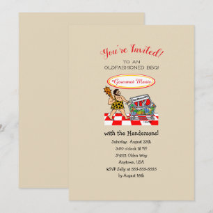 Drôle Cartoon Caveman Cartoon BBQ Party Invitation