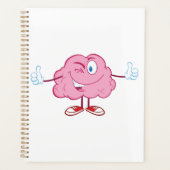 Drôle Cartoon Cerveau en train de Winking (Devant)