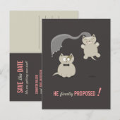 Drôle Cartoon Chats Enregistrer la carte postale D (Devant / Derrière)