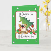 Drôle Cartoon Chien Amant Pet Carte de Noël (Fleur jaune)