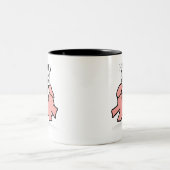 Drôle Cartoon Cochon Année 2019 Mug à 2 tons (Centre)
