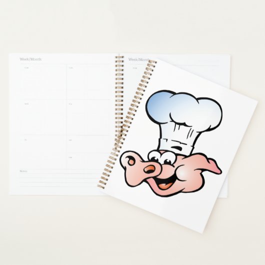 Drôle Cartoon Cochon Chef avec Casquette (Devant avec enveloppe)