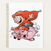 Drôle Cartoon Gnome équitation Flying Pig (Devant)