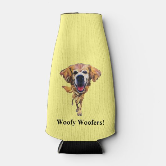 Drôle Cartoon Golden Retriever Glacière bouteille (Devant)