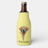 Drôle Cartoon Golden Retriever Glacière bouteille (Bottle Devant)