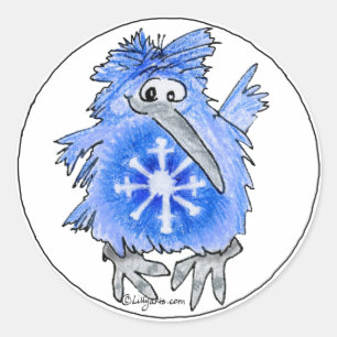 Drôle Cartoon Kiwi Bird 6 Sticker rond