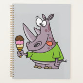 Drôle Cartoon Rhino Manger de la crème glacée mign (Devant)