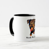 Drôle Cartoon Rottweiler Chien Mug (Devant gauche)