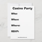 Drôle Casino Night Party Invitations (Dos)