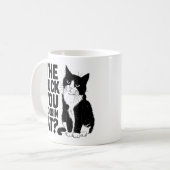 Drôle Cat Café Mug Pour Adulte Drôle Cat Cote (Devant gauche)